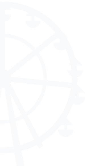 Zeichnung Riesenrad vertikal halbiert in weiss